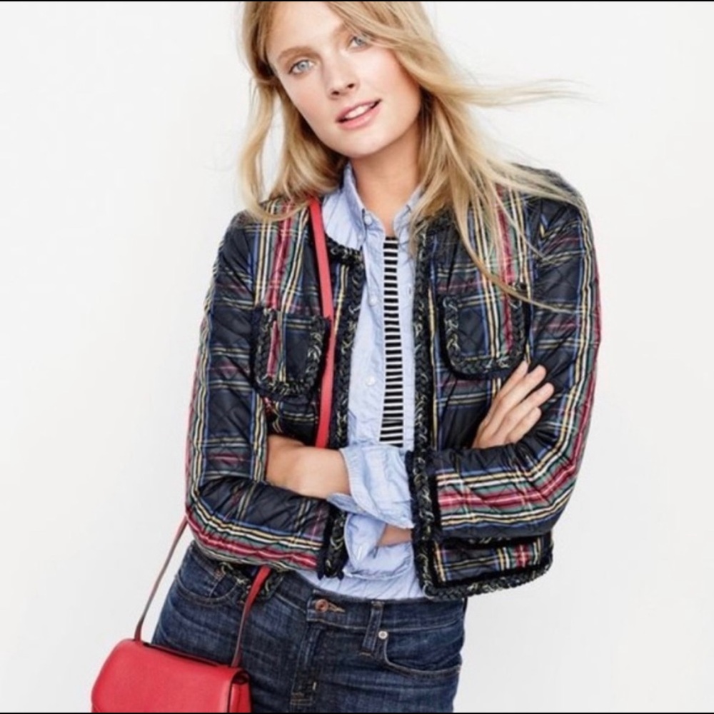 J Crew Quilted Lady Jacket In Stewart Plaid Size 2
